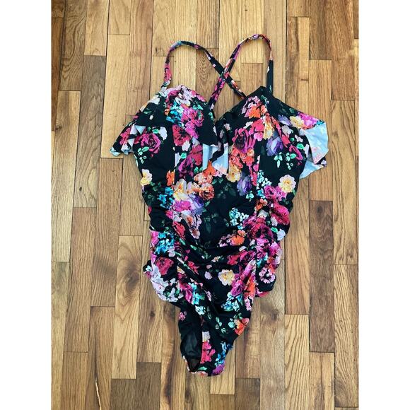 torrid Other - Torrid Swimsuit Womens One Piece Floral Underwire Floral Ruched Multicolor 3X